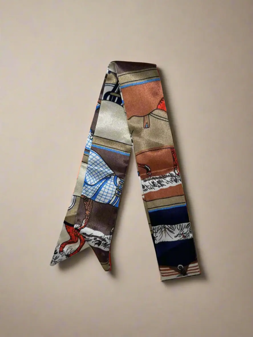 Vintage Equestrian Bag Scarf - Elegant Design for Outdoor Activities, Ideal for Travel and Everyday Use