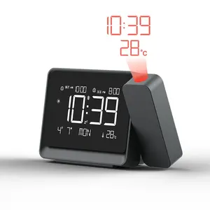Multi-Functional Projector Alarm Clock with Date & Time Display, Focus Adjustment, Bluetooth-compatible Connectivity, Temperature Monitor, USB Port, Adjustable Backlight, Home Decor, Digital Alarm Clocks