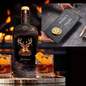 Deer Decanter Set Gift for Hunters   / Customized Slate Service Tray ☆ ☆ ☆ ☆ ☆(64)review