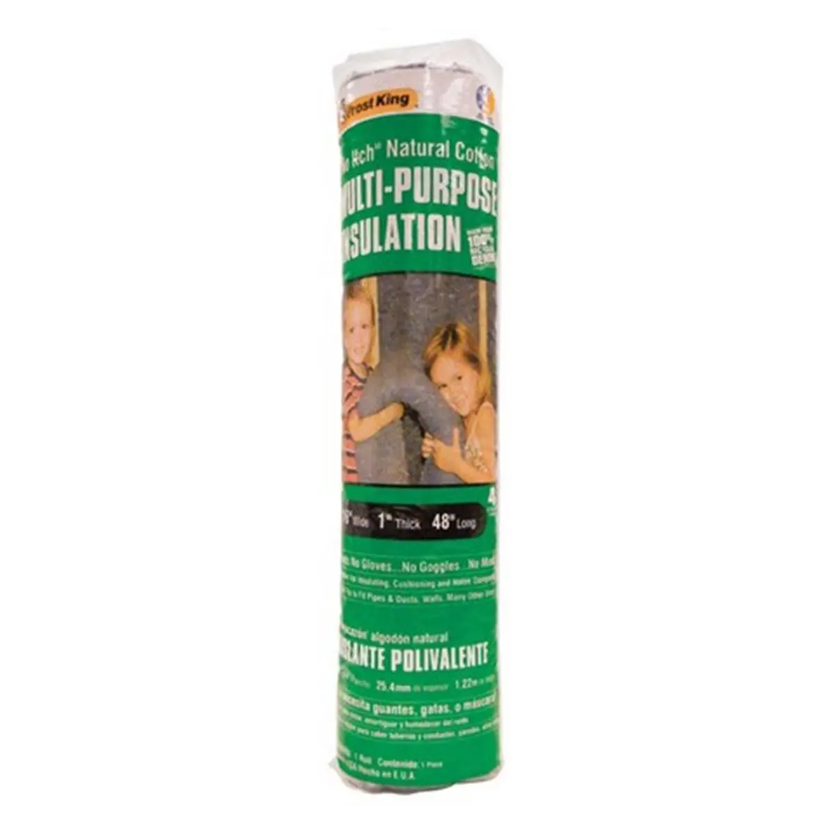 Frost King CF1 No-Itch Natural Cotton Multi-Purpose Insulation Wrap, 48in Long, 16in Wide, 1in Thick, for Pipes, Fits Most Faucets, Max 16in Pipe Size (Boating Water Sports Essential), 1 In., 48 In. Long, Maximum Pipe Size 16 In.