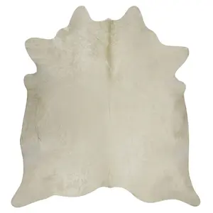 White Brazilian Cowhide Rug: XXL