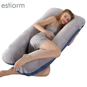 Luxury Velvet Pregnant Pillow,U Shaped Full Body Pillow for Pregnant Woman,Maternity side sleeper pregnancy Pillow for Sleeping