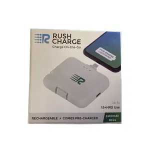 Charge On The Go For IPhone Lightning Up to 18 Hrs Use 2400mah Rechargeable Comes Pre-Charged