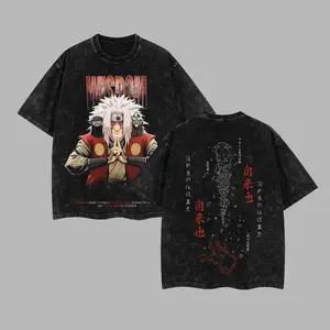 Jiraiya Naruto Anime Retro Unisex Acid Washed T-Shirt, Hoodie, Oversized Unisex Anime Merch, Soft Cotton Streetwear Clothes, Unisex Manga Apparel, Gift for Anime Fans,