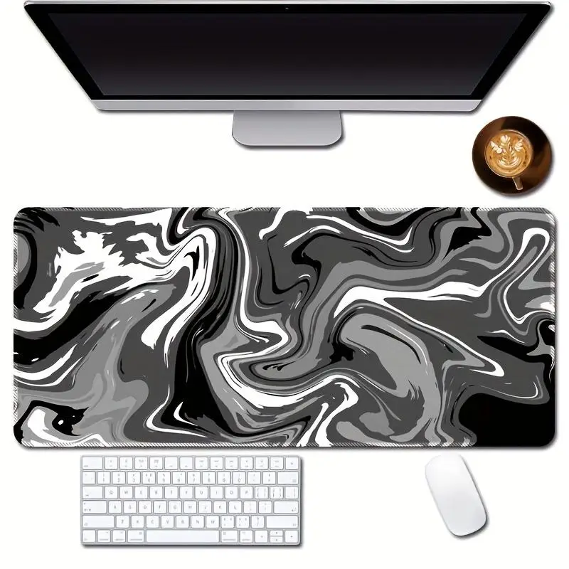 Abstract Line Pattern Gaming Mouse Pad, Work Desktop Accessories for Men Women, Rectangle Gaming Mouse Pad, Gaming Keyboard Pad, Fashion Decorative De