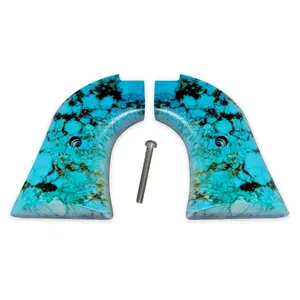 Premium Gun Grips Compatible Replacement for Heritage Arms Rough Rider ABS UV Printed HD Image of Blue Turquoise Solid Gun Grips