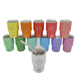 MY DRINK BOMB Mini Tumbler - Colorful Drinkware with Metallic Finish and metal straw- Ideal for Beverages, miscellaneous accessories - Bottle