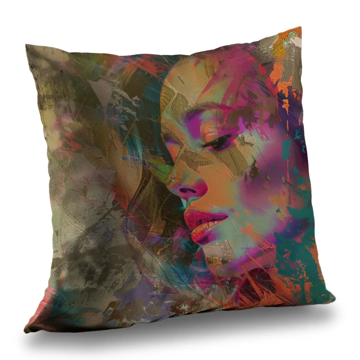 MWW C1PO1818OQLMGI 18 x 18 in. Grunge Look Beige Outdoor Throw Pillow - Home Decor Accent