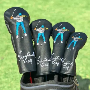 Golf Club Head Cover Swinging Cartoon Figure, Small Size, Suitable for Driver, Fairway Wood, Hybrid, Golf Club Protector, Golf Accessory