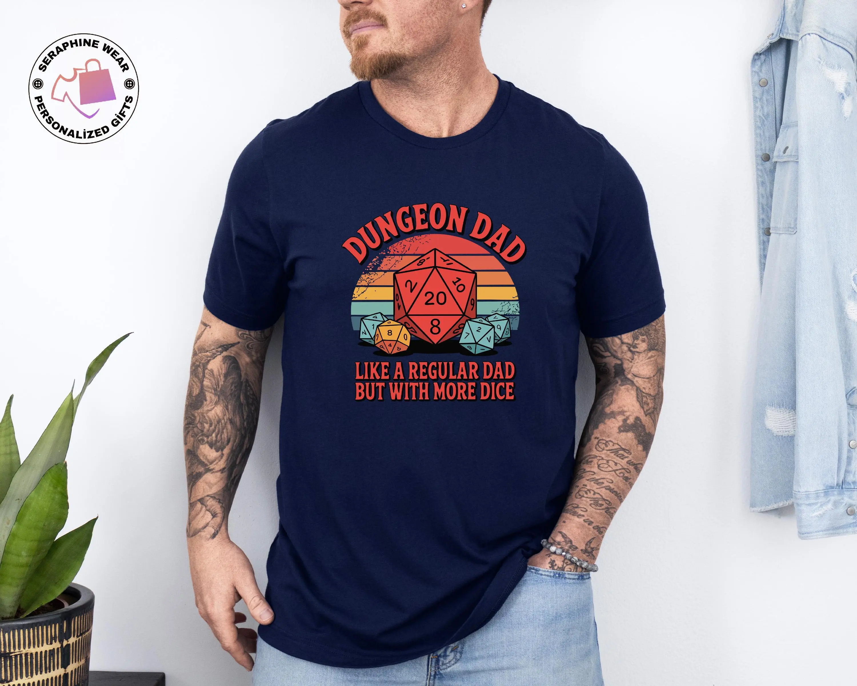 Dungeon Dad Shirt, DnD Gift for Dad, Funny Dungeons and Dragons Shirt, Dice Dad Tee, Father's Day Gamer Gift, Board Game Night Shirt