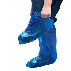 Disposable 10-piece rainproof shoe covers, thickened, non-slip, wear-resistant, long-tube waterproof, transparent foot covers