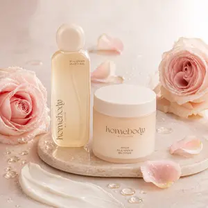 Homebody by Uchis | Body Care – Hydrating Body Oil, Moisturizing Body Butter & Skincare Set with Hyaluronic Acid & Niacinamide (Wish You Roses)