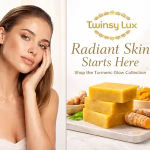 Twinsy Lux Lemon Turmeric Kojic Soap – Face & Body Cleansing Bar Set, Helps Improve Appearance of Uneven Skin & Dullness