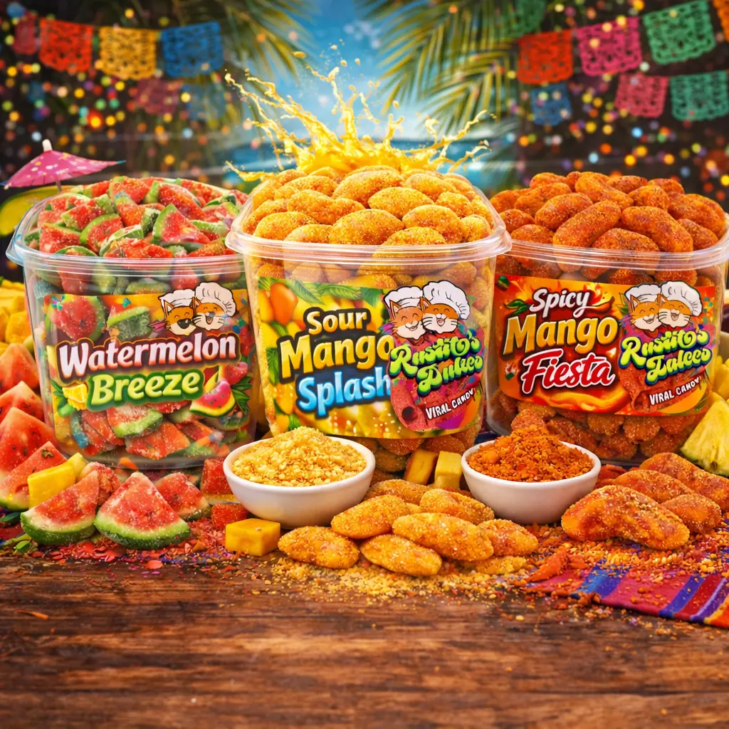 Enchilado Gummy Mix – Sweet, Tangy & Sauced Candy Mix - Watermelon Breeze, Sour Mango Splash or Spicy Mango Fiesta
