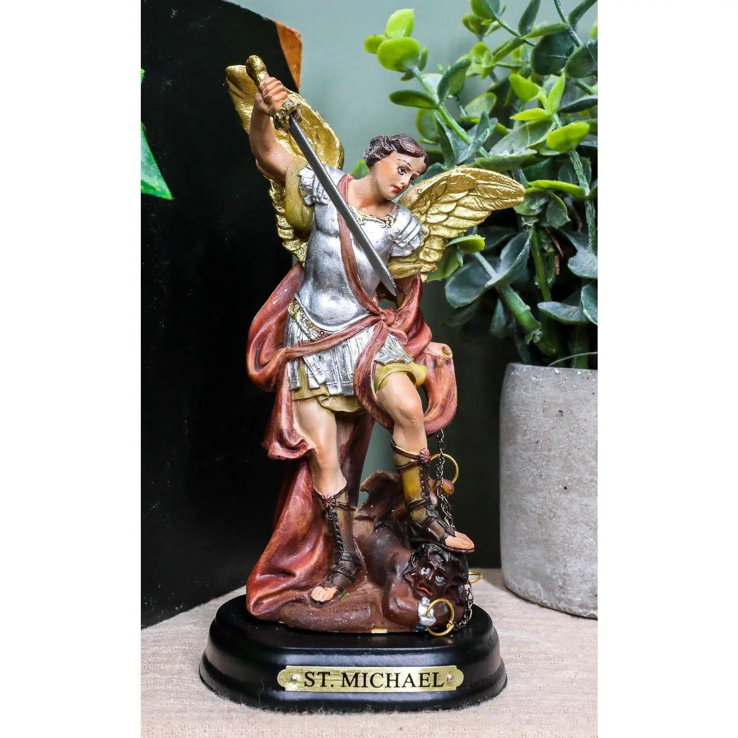 Archangel Michael God's General 5" Inch Holy Religious Figurine Altar Sculpture