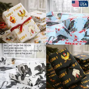 F-Caw-F Chicken Wrapping Paper Gift Wrap with Clear Message for Bold Statements and Versatile Gifting Needs, Christmas Gift for Her, Gift For Him