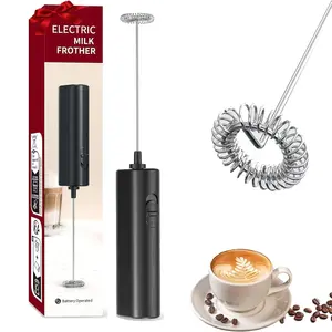 Electric Milk Frother, Milk Frother Wand, Handheld Eggbeater, Coffee Blender & Foamer, Creative Electric Whisk, Kitchen Tool for Smoothies & Baking