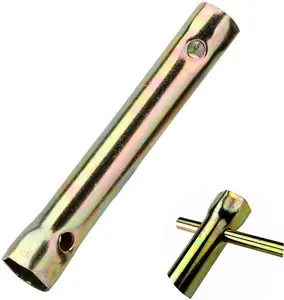 Pair of 16-18mm(5/8-45/64'') Double Ended 150mm(5-7/8") Length Motorcycle Ignition Spark Plug Spanner Deep Reach Socket Wrench Tool with TommyBar
