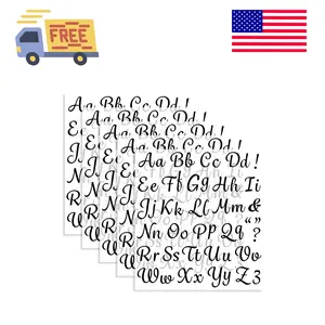 5 Sheets 285 Pieces Iron On Letters for Clothing, 1 Inch Black Heat Transfer Vinyl Letters