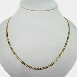 DCHG-01653 14kt Cuban Link Chain, 18" Metallic Gold Chain Necklace - Elegant Cuban Link Necklaces for Everyday Wear, Gold Chain Necklaces