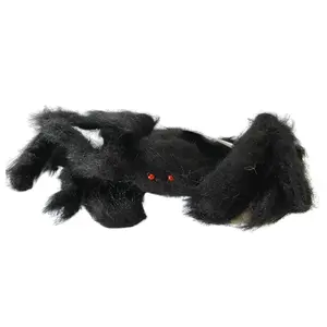 50" Giant Hairy Black Spider Halloween Decoration – Posable Legs