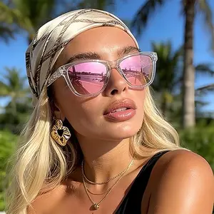 [Summer Vibe] Women's Polarized Large Retro Sunglasses - Environmental Protection PC Frame, TAC Lens Shades, Lightweight Sport Sunglass for Daily Streetwear ＆ Outdoor Use