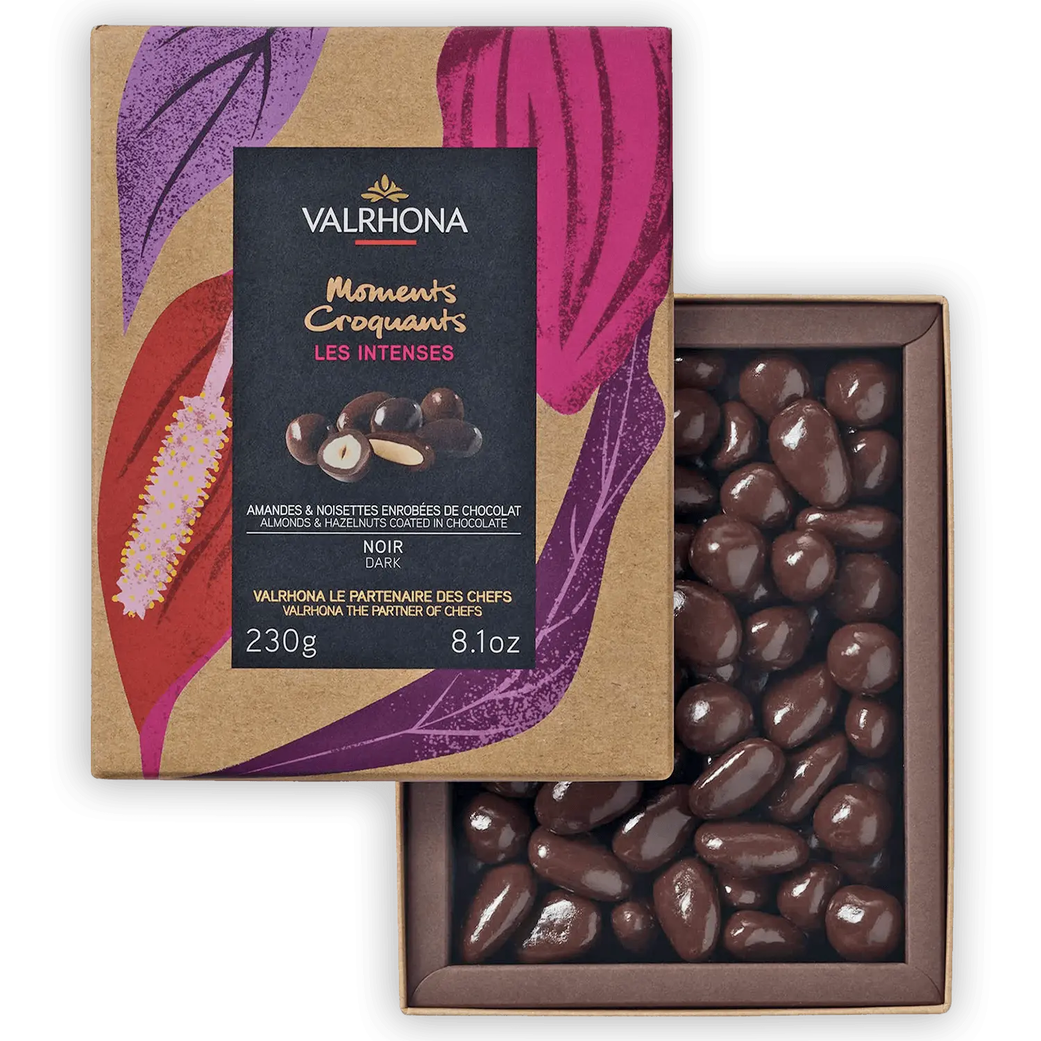 Valrhona Dark Chocolate Coated Almonds & Hazelnuts Gift Box 55%