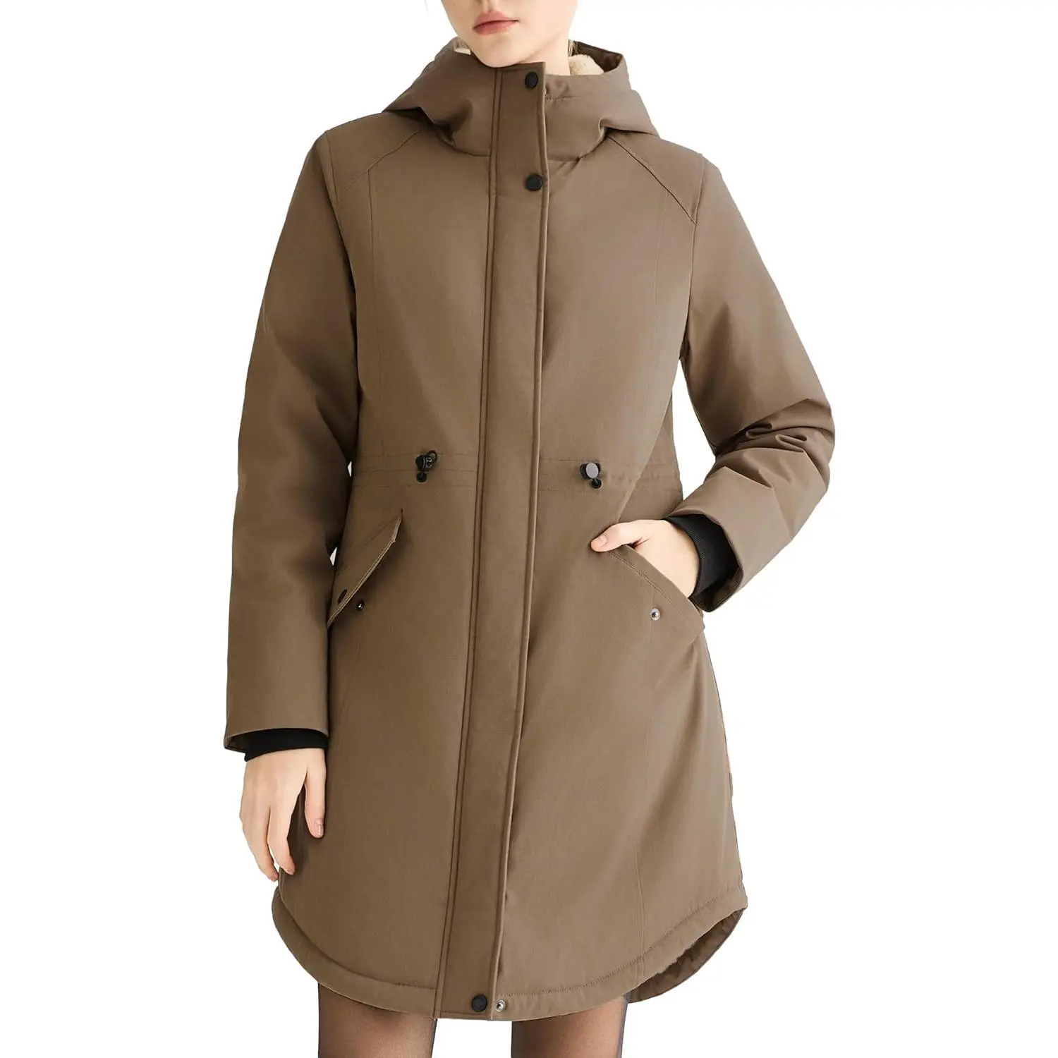 Orolay CHIIONE Winter Coat for Women Thicken Fleece Lined Parka Waterproof Long Warm Puffer Jacket Hooded with Pockets