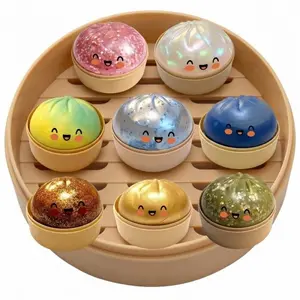 Glitter Series Big Bun Squishy Blind Box, Soft TPR Fidget Toy, Stress Relief Unboxing Surprise, Random Style, Ideal for Student & Graduation Gifts