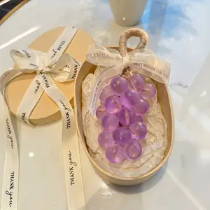 Grape Cluster Shaped Handmade Moisturizing Brightening Bath Soap 180g - Natural Plant Essential Oils Gentle Cleansing & Moisturizing Fun Design Face & Body Wash Hanging Decorative Creative Gift For Men and Women