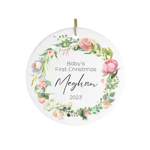 Baby's First Christmas Ornaments Custom Ornaments for Baby Announcement Custom Name Ornament