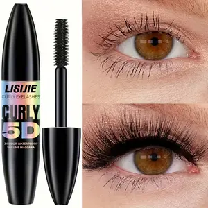 Large-capacity black mascara primer for women, waterproof, lengthening, thickening, curling, smudge-proof, long-lasting, comes with a fine brush.