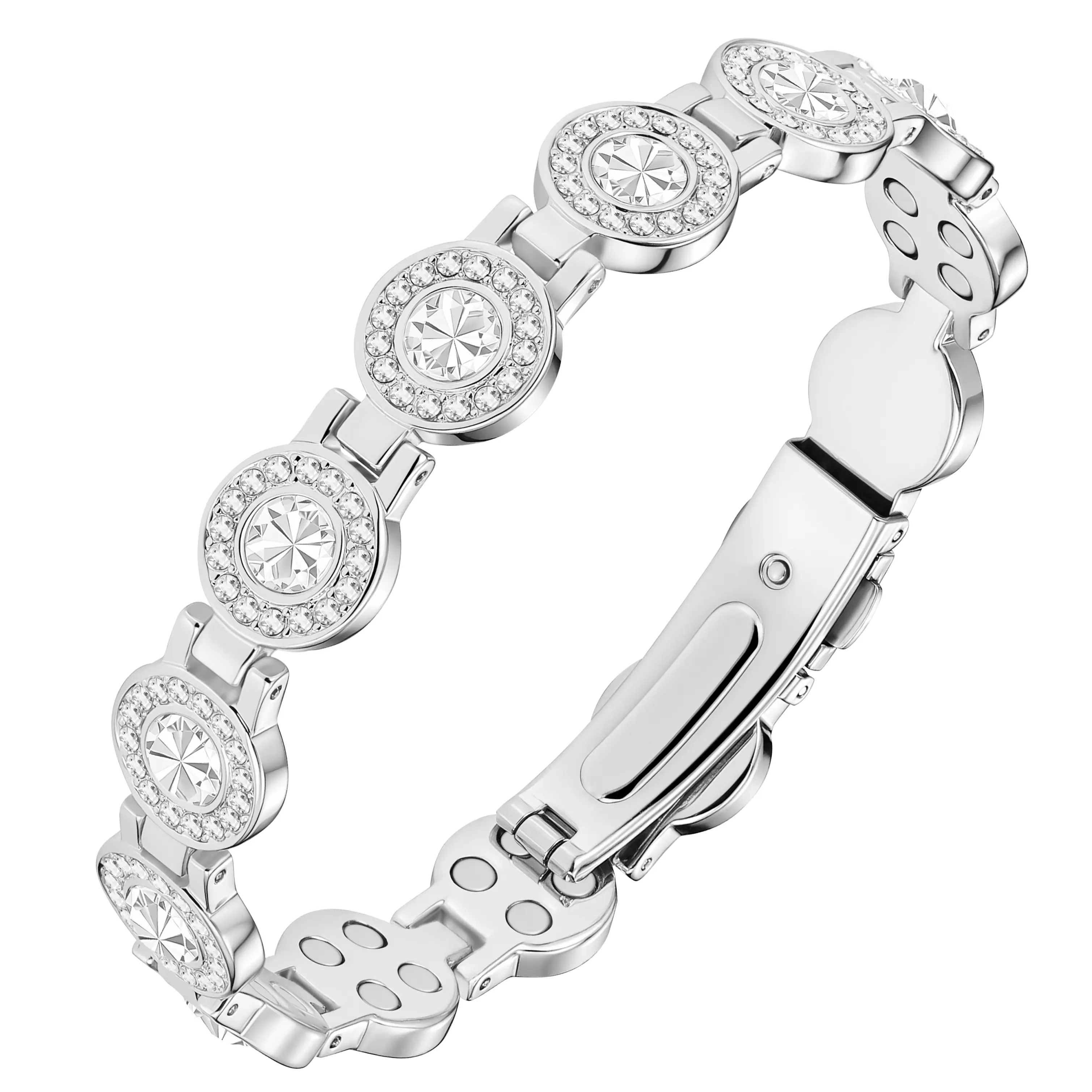 Feraco Pure Copper Bracelets for Women, Ultra Strength Magnetic Bracelet with 3800 Gauss Magnets & Sparkling Cubic Zirconia, Adjustable,charm bracelet Personalized Jewelry Jewelry Gifts