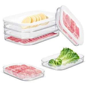 3-Tier Sealed Deli Food Storage Box, Transparent Design, Airtight Preservation, Visible & Washable, for Lunch Meat, Cold Cuts, Fridge, Vegetable Storage Container, Sealable Container