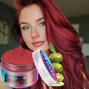 Washable Temporary Hair Color Wax (Red, 120g), Quick Coloring & Styling, Helps Create Cool Hair Colors and Styles, DIY Coloring is Convenient