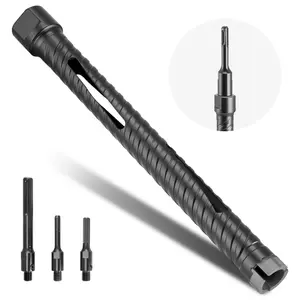 VEVOR Core Drill Bit, 1 inch Diameter, 9-1/2 inch Drilling Depth, 5/8-11 Internal Thread, Diamond Dry Coring Bit with 3 Adapters, Pilot Drill and Hex Wrench, for Concrete, Red Bricks, and Masonry
