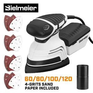 120V Detail Sander, with 12pcs Sandpaper, Efficient Dust Collection, Compatible with 1-1/4" Vacuum Hose, Lightweight, One Hand Operation, Up to 14, 000 OPM Electric Sander for Wood, Metal Surface