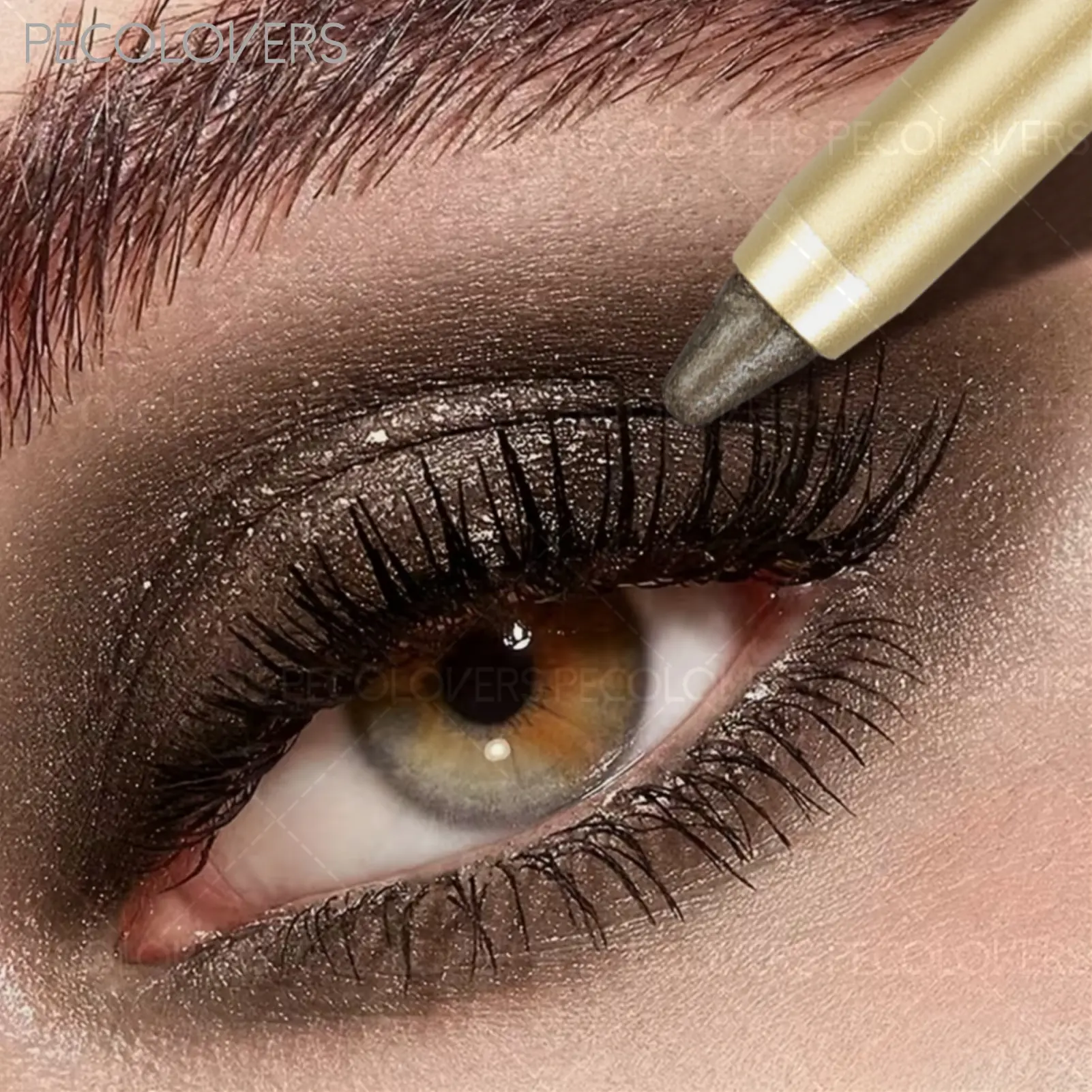 Retractable Eyeshadow Crayon Chunky Glitter Sunset Gold High Pigmented Long-Wearing Non-Drying For Beginners