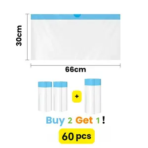 POKPAW Waste Bags, 60-Pack, Compatible with CL16 Automatic Cat Litter Box, Leak-Proof Disposable Litter Box Liners for Self-Cleaning Litter Box