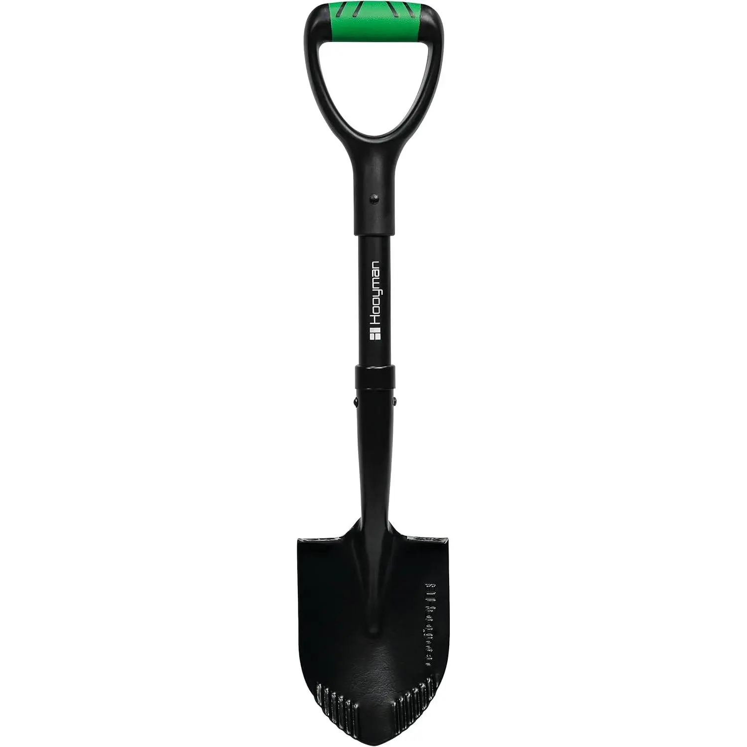 Mini Digging Shovel with Heavy Duty Carbon Steel Construction, Ergonomic No-Slip H-Grip Handles, D Handle, and Serrated Blades for Gardening, Land Management, Yardwork, Farming, and Outdoors