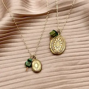 Capsule Locket Necklace (Turquoise)
