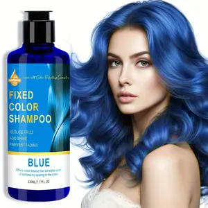 Blue Color-Depositing Shampoo for Dyed Hair, 230ML Glossy Moisturizing Conditioner, Smooth Silky Texture, Prevents Hair Quality Decline, Frizz, Hyaluronic Acid, Moisture, Moisturize, Hydrate, Haircare