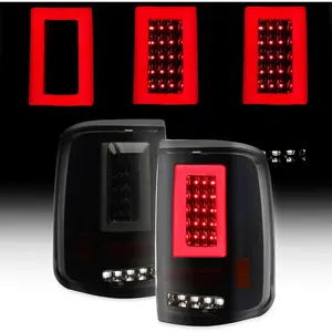 LED Tail Lights Compatible with 2004-2008 Ford F150 w/3D LED Tube Bar Replacement for 5L3Z13405CA 5L3Z13404CA 6L3Z13405AA 6L3Z13404AA Rear Brake Lamps Smoke Lens Black Housing-TK