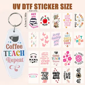 Random 50pcs UV DTF Wrap Keychain Stickers summerwins