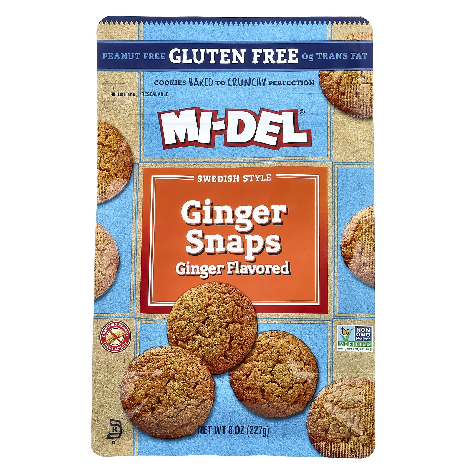 Mi-Del Cookies Swedish Style Ginger Snaps, Ginger , 8 oz (227 g)