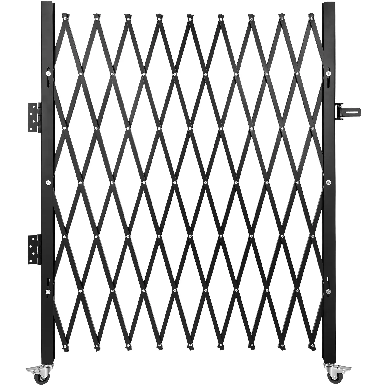 【summerfinds】VEVOR Single Folding Security Gate, 48\" H x 71\" W Folding Door Gate, Steel Accordion Security Gate, Flexible Expanding Security Gate, 360° Rolling Barricade Gate, Scissor Gate or Door with Padlock