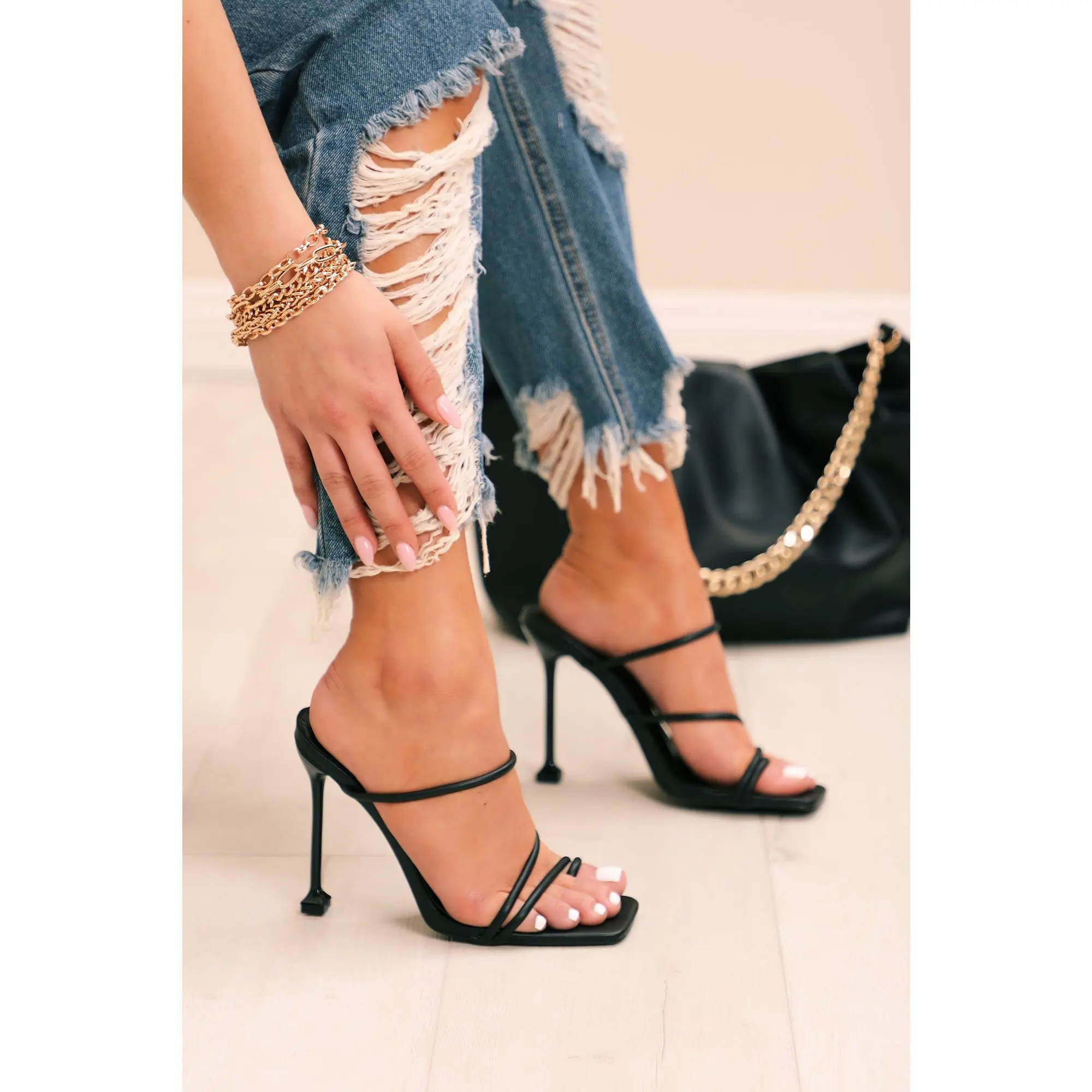 Get Over It Heeled Mules - Black
