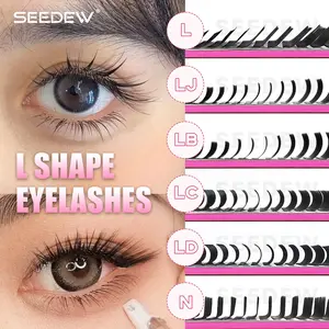 Seedew 16Rows/tray L-shape Eyelash Extensions L/LJ/LB/LC/LD/N curl Fox Style Mixed Length for Beauty Salon Professionals Classic Eyelashes
