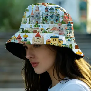 1 top Princess castle Printed, unisex outdoor sun hat, stylish bucket hat, perfect for parties, birthdays, and holiday gifts.