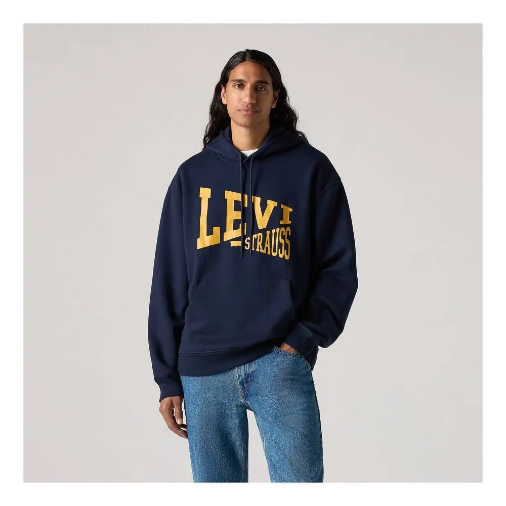Levi's Men's Logo Hooded Relaxed Fit Sweatshirt, Clothes, Polyester